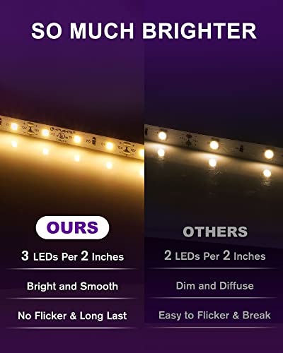 Tira de LED blanca cálida 16.4 pies con cinta adhesiva resistente miniatura 2