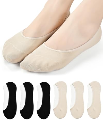 Image of RYI 5-Pack No Show Socks for Women Size 6-9 Ankle Invisible Non-slip Athletic Socks