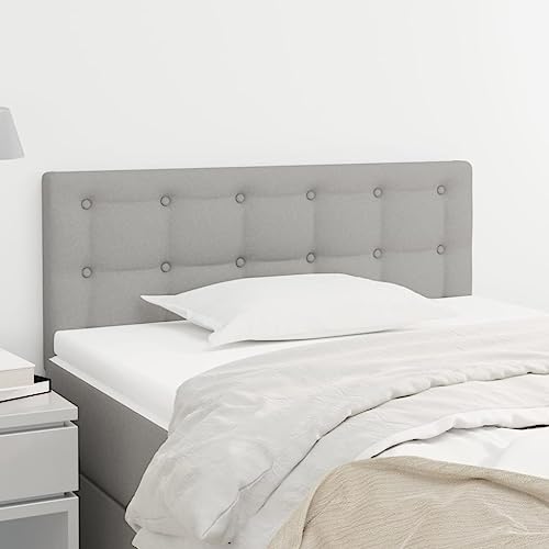 sephironlbb Cabecero de tela gris claro, 90 x 5 x 78/88 cm, altura regulable, con acolchado y patas de madera, para dormitorio, cama individual, cama doble, comodidad y apoyo para la espalda al leer y