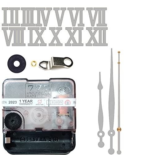 Image of 12 Pcs Arabic Mirrored Acrylic Numerals Movement Machine 22mm for Wood Resin Marble Clock Fancy Needles Pack 1 (Silver D2)
