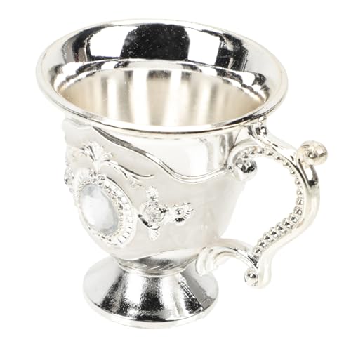 ARTSEWPLY Copa de Licor de Metal Retro para Vino Blanco con Base Estable y Diseño Resistente para Bebidas Calientes y Frías Casa