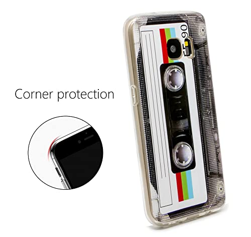 Fateam Case For Galaxy S7, Matte Finish With Tpu Soft Bumper Retro Cassette Tape Case Compatible With Samsung Galaxy S7 2016 Release (Cassette Tape) #TOP1