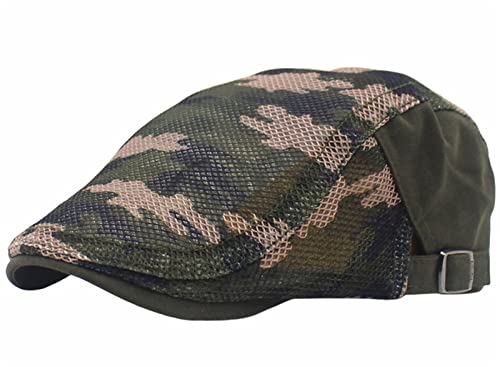 Béret d'été ultra léger en maille ajourée et casquette style camouflage