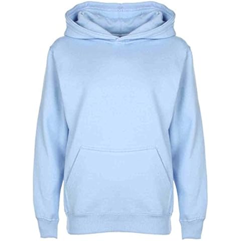 Mischief Ages 1-15 Boys Girls Plain Fleece Hoodie Unisex Childrens Hooded Sweatshirt Pullover Hoody 30+ Colours Sky Blue Cover