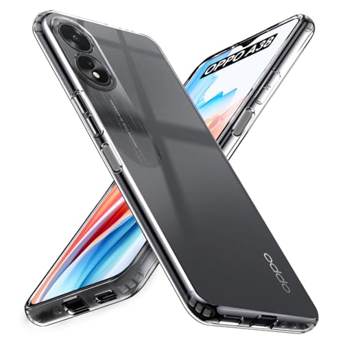 Image of Fashionury Crystal Clear Case for Oppo A38 | Yellowing Resistance | Transparent TPU Silicone | Raised Camera Lips | Slim Transparent Cover
