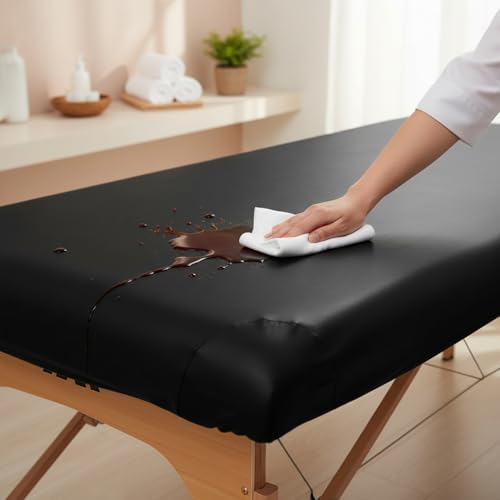 Housse table de massage en cuir PU imperméable avec sangle élastique - 4