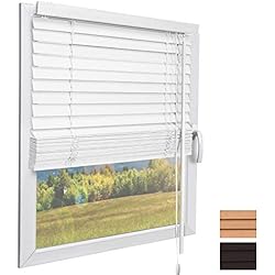 Persianas Venecianas Málaga Sol Royal Persiana Veneciana de Madera SolDecor JH3 en Blanco - 40x130 cm - persiana de Madera sostenible