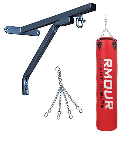 IWIN RMOUR Unfilled Red Heavy PU Punch Bag Boxing MMA Sparring Punching Training Kick Boxing Muay Thai with Hanging Chain and Heavy Duty Wall Mounted Stand (5 Feet) (B08QZSBZ7Z) Amazon Price History, Amazon Price Tracker