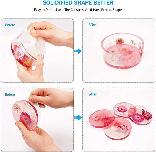 Coaster Resin Molds, 12 Pieces Coaster Silicone Molds With Storage Box Mold For Epoxy Resin Diy Cups Mats #TOP4