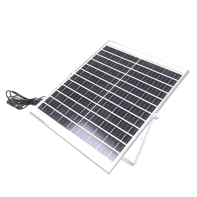 Gavery Efficiency 12V 25W Monocrystalline Solar Panel Aluminum Frame DC5.5x2.1mm Output for Security Cameras Ventilation Fan