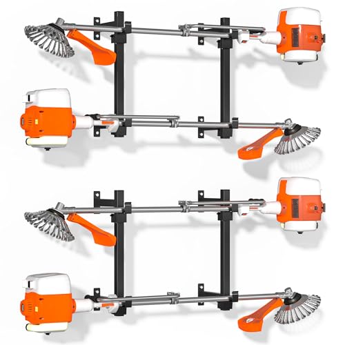 Weed Eater Rack for Enclosed Trailer 4 Place Landscape Trimmer Racks Weedeater Rack for Walls Weed Wacker Holder for Lawn Equipment for Enclosed Trailers Garage (4 Place)