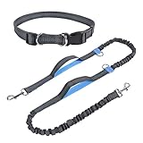 Snocyo Joggingleine Hunde, Hundeleine für Mittelgroße und Große Hunde, Elastische und Reflektierende Hundeleine, Einziehbare Leine mit Doppelgriff & Taillengürtel