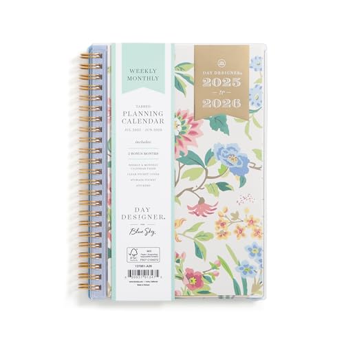 Blue Sky Day Designer 2025-2026 Weekly and Monthly Academic Year Planner Calendar, July 2025 - June 2026, 5