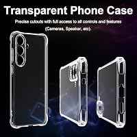 Fhyeugfy Hülle für Samsung Galaxy S25 FE mit 2 Stück Panzer Schutz Glas, Vollständiger Kameraschutz,Transparent Kratzfest Schutzhülle Dünne Weiche TPU Silikon Durchsichtige Case – Ansicht 3