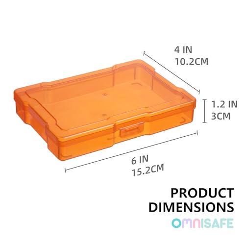 OMNISAFE 4x6 Photo Storage Cases, 6 Inner Colorful Plastic Craft Storage Container, Acid-Free Box for Pictures, Crafts, Scrapbooking, Photo Keeper