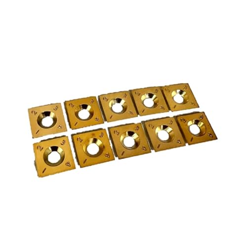 10-Pack SK5 Jointer Blades (15x15x2.0mm) - Titanium Coated Replacement Inserts Compatible with Bauer 6-Inch Benchtop Jointer 70303-4-Edge Jointer Cutter Knives, Gold