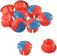 Heißes und kaltes Wasser-Schild für Küche, Badezimmer, Mischbatterie, Wasserhahngriff-Zubehör, geeignet für Löcher mit 7 mm Durchmesser, Rot, 10 Stück