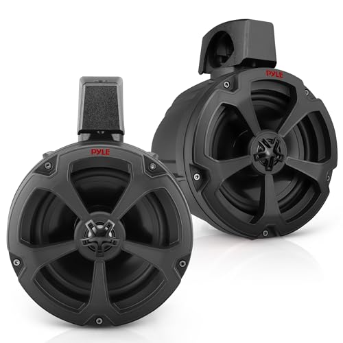 Pyle Water-Resistant Marine Off Road Speakers - UTV Compact PowerSport Vehicle Passive Speaker System 1200 Watt Peak, Compact, High-Powered Output