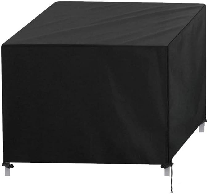Taomeng Garden Furniture Covers Heavy Duty 420D Oxford Fabric Waterproof Square Outdoor Furniture Cover for Table Chairs, Rattan Furniture Covers Extra Large Patio Cover, Black,115x115x74cm