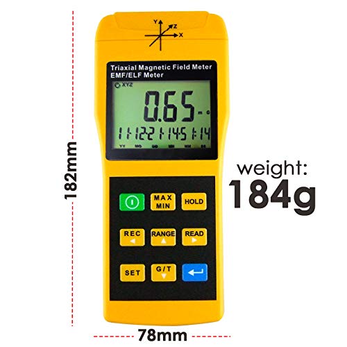 Tri-Axis Elf/Emf Digital Magnetic Field Strength Meter 30Hz To 2000Hz Extremely Low Frequency (X, Y, Z) Sensor Gaussmeter Power Meter Tester #TOP4