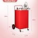 30 Gallon Mobile Fuel Transfer Tank with Manual Pump and 4-Wheel Design for Gasoline and Diesel – Suitable for Cars, Boats, ATVs, and Lawn Equipment