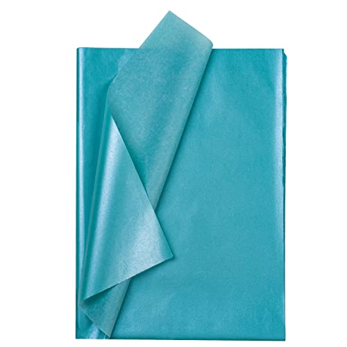 RUSPEPA Gift Wrapping Tissue Paper - Metallic Silver Green Tissue Paper for Gift Wrap, Art Crafts, DIY, Pack Bags, Birthday, Wedding and More - 19.5 x 27.5 inches - 25 Sheets