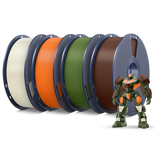 Image of SUNLU PETG Filament 1.75mm 4KG Bundle, Less Stringing and Good Layer Adhesion, 3D Printer Filament 4kg, 1kg per Spool, Pack of 4, 4 Colors,Bone White+Coffee Brown+Sunny Orange+Olive Green.