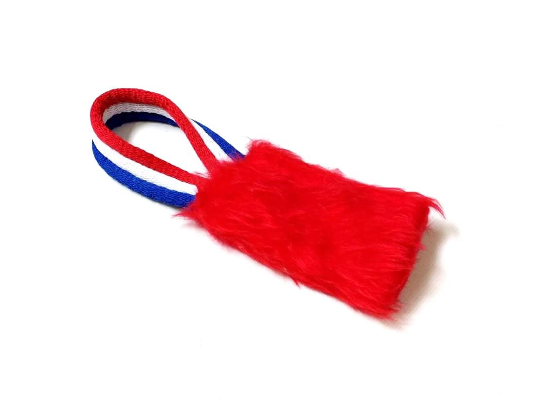 Church Products UK Dog Training Treat Bag Obedience Retrieve Furry Long Prey Dummy With Sewn In Squeaker Small 4" x 2" (Red)