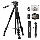 K&F Concept Kamerastativ S255A3+BV01, Leichtes Stativ mit Tasche,190cm Handystativ,Tripod für Canon Nikon Sony Kamera/DSLR/Camcorder, Stativ für Smartphone,Reisestativ mit Handy-Tablet-Halterung