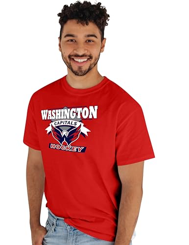 Washington Capitals NHL Officially Licensed T-Shirt Retro 90's Hockey Team Color, Large