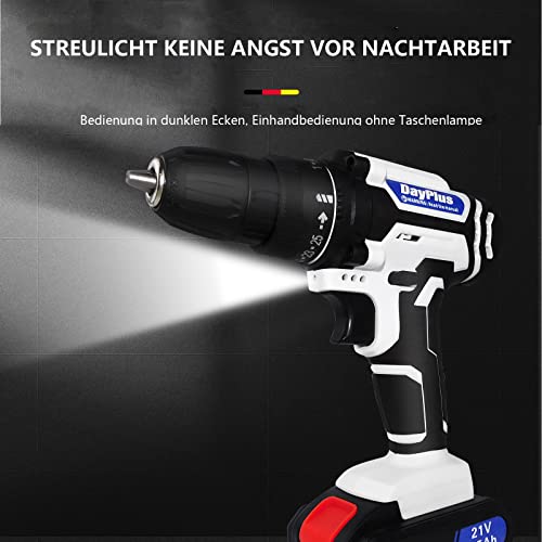 Akku-Bohrschrauber-Set mit 26-teiligem Bohrer-Set, elektrische Bohrmaschine, 21V-Lithiumbatterie, 2 variable… – Bild 5