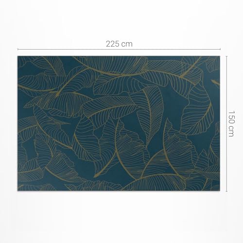 Tapis vinyle extérieur imperméable 150x225 cm feuilles lignées - 4