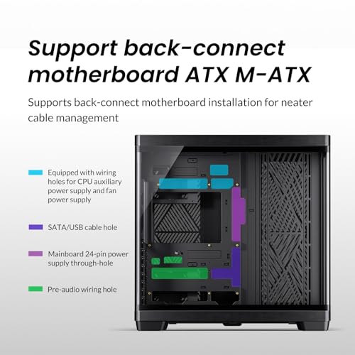 Image of JONSBO TK-4 Black ATX PC Case,Separated Cabinet Mid Tower Computer Case,Bi-Bent Surround View Glass,Aluminum Alloy, Support Micro /ATX, SP Back-Connect(BTF) MB /460GPU /200PSU,Type-C Jack, Black