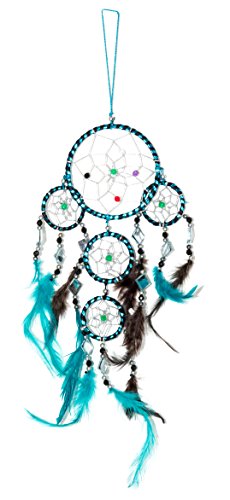 Ciffre 40cm x 9cm Atrapasueños Dreamcatcher Turquesa Negro Streifen Dream