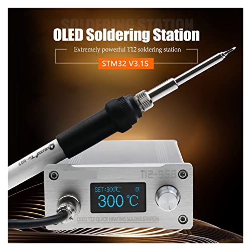 Estación de soldadura T12-958 con panel CNC de alta precisión y pantalla de 1.3" 4
