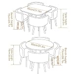Dining Room Group Dining Table with 4 Chairs, for Family Kitchen Living Dining Room Rectangular Kitchen Table Set for 4 People,009 – Bild 2