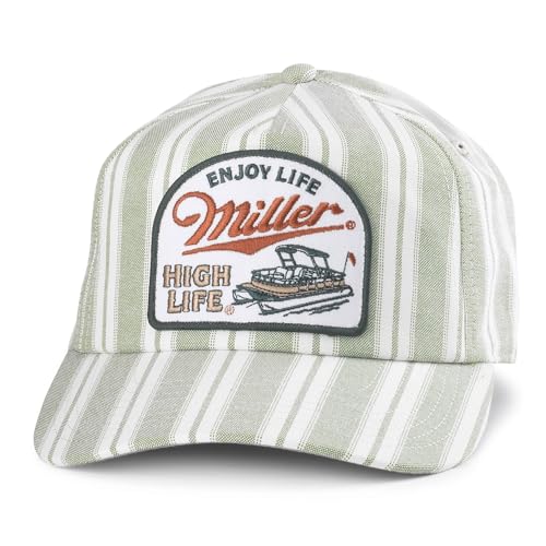 Image of AMERICAN NEEDLE Miller High Life Beer Patch Unisex Adjustable Snapback Baseball Hat
