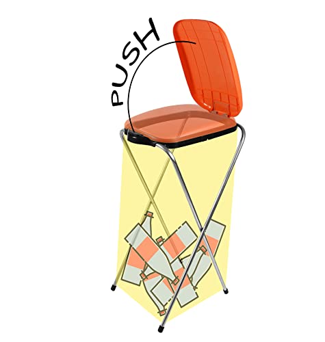 BigDean 2X Müllsackständer AutoFix ORANGE BLAU 120L Mülleimer Müllbeutelständer Müllsackhalter Blauer Gelber Sack Automatik Öffnung - Image 4