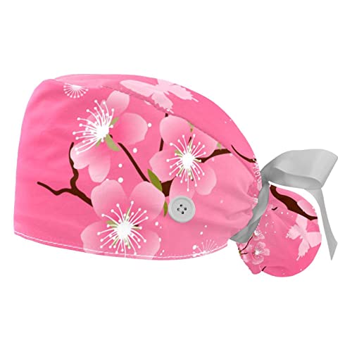 Chapeaux bouffants et casquettes de travail ajustables pour femmes et hommes motifs de fleurs
