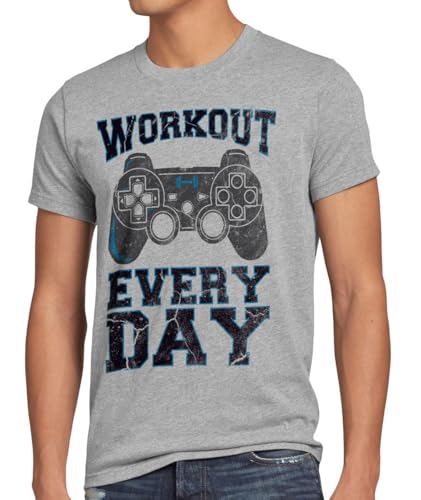 style3 Gamer Workout Herren T-Shirt Play Sport Station Controller ps Game, Größe:XL;Farbe:Grau meliert 1 style3 Gamer Workout Herren T-Shirt Play Sport Station Controller ps Game, Größe:XL;Farbe:Grau meliert