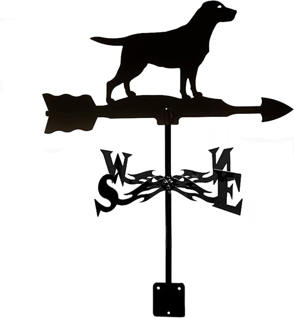 WIQUYBML Weather Vane,Weather Vanes Wind Direction Indicator Weathercock Stainless Steel with Coating for Outdoor Decor Craft-Labrador Hound