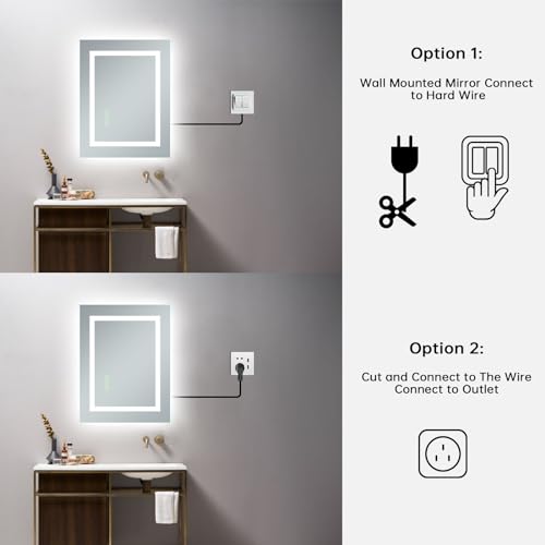 LAMCHMOR 16x20 Inch LED Bathroom Mirror Frameless Vanity Mirror with Lights Backlit and Frontlit Dimmable Anti-Fog (Auto Off) Memory Makeup Wall Mirror for Bedroom Cloakroom Living Room by LAMCHMOR - Image 9