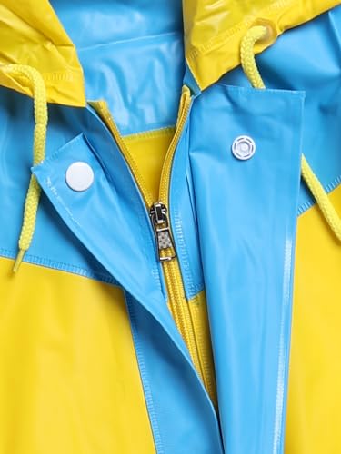 Image of Rupa Unisex Kids Pvc Rainwear, Cartoon Print Waterproof Standard Length Longcoat /Raincoat With Adjustable Hood For Boy And Girl And With Space For School Bag. Pack Of 1