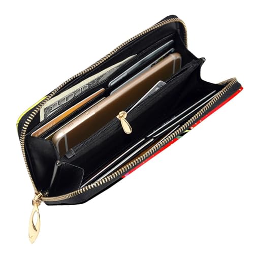 Strawberry Lemon printing Women's leather long handheld wallet large capacity credit card zipper bag4