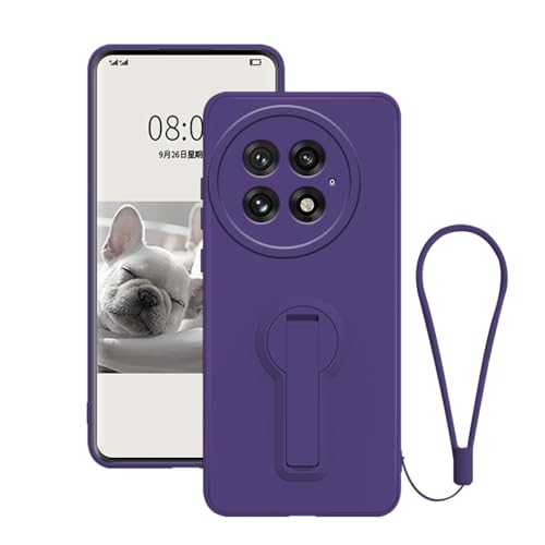 Coque OnePlus 13R silicone violet avec béquille support et protection objectif photo