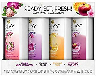 Olay Fresh Outlast Body Wash Sampler Pack - 4 Body Washes, 3 FL OZ Each, 12 FL OZ Total