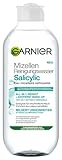 GARNIER MIZELLEN REINIGUNGSWASSER SALICYLIC – ALL-IN-1 GESICHTSREINIGUNG &AMP; MAKE-UP ENTFERNER MIT SALICYLSÄURE – FÜR FETTIGE, UNREINE &AMP; EMPFINDLICHE HAUT – MATTIEREND &AMP; KLÄREND – 400ML
