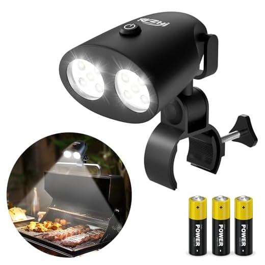 RVZHI Grill Lights for Barbecue, Upgraded Barbecue Grilling Light with 10 LED Super Bright 360°Rotation, Durable & Waterproof & Heat Resistant for Gas/Charcoal/Electric Grill Working/Reading/Camping