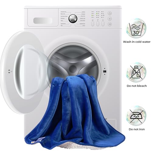 Image of Sunheir Waterproof Dog Blankets for Small Dogs - Puppy Blanket Washable for Couch Protection, Soft Sherpa Fleece Cat Throw Blanket to Prevent Urine Leaks & Protects Furniture, 25 inchX 35 inch, Blue