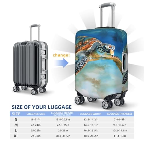 Travel Luggage Cover Sea Turtle Suitcase Protector Elastic Washable Stretch Suitcase Protector Anti-Scratch Travel Suitcase Cover Fit 18-32 Inch Luggage2